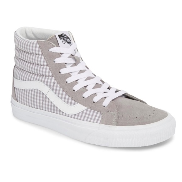 Vans Shoes - Gray Gingham Check ‘Sk8-Hi Reissue' Sneakers